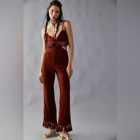 NWOT Saylor Sterling Fringe Cutout Jumpsuit - Picture 3 of 6